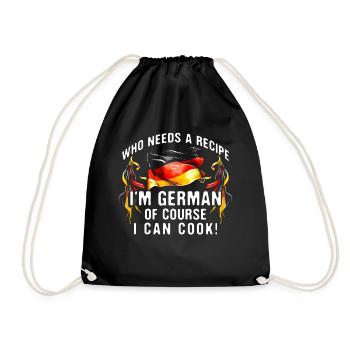 Deutschland Küche Essen Küche Deutsch Koch Koch - Turnbeutel - Schwarz - Vorne