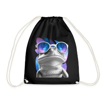 Frog Space Glasses Red Eyed Tree Frog Galaxy Sungl - Turnbeutel - Schwarz - Vorne
