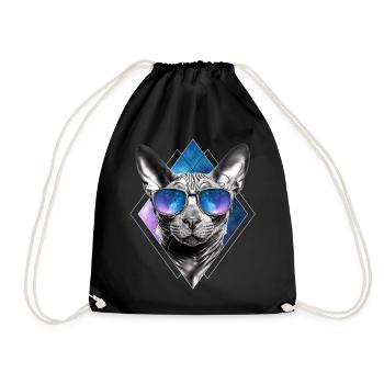 Sphinx Cat Space Glasses Galaxy Sunglasses Cat Mem - Turnbeutel - Schwarz - Vorne
