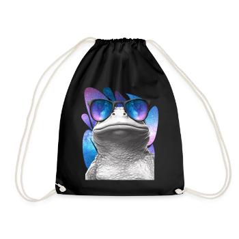 Frog Space Glasses Galaxy Sunglasses Meme - Turnbeutel - Schwarz - Vorne