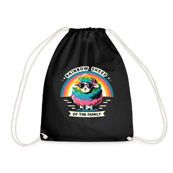 Rainbow Sheep Of The Family Pride Gay Pride Lgbt - Drawstring Bag - black - Front