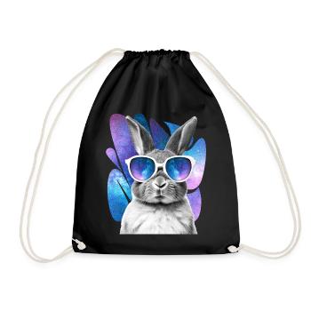 Rabbit Space Glasses Bunny Galaxy Sunglasses Meme - Turnbeutel - Schwarz - Vorne