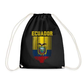 Flag of Ecuador, Ecuadorian pride - Drawstring Bag - black - Front