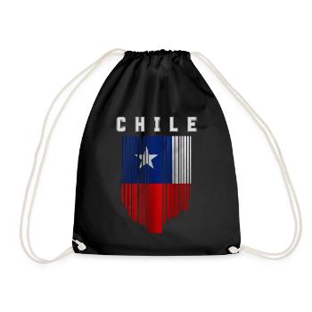 Flag of Chile, Chilean pride - Drawstring Bag - black - Front