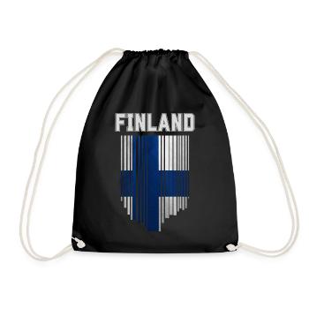 Flag of Finland, Finnish pride - Drawstring Bag - black - Front