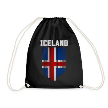 Drapeau de l’Islande, fierté islandaise - Sac de sport léger - noir - Devant