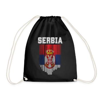 Drapeau de la Serbie, fierté serbe - Sac de sport léger - noir - Devant