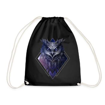 Celestial Owl Space Bird Galaxy Nebula Spirit Anim - Turnbeutel - Schwarz - Vorne