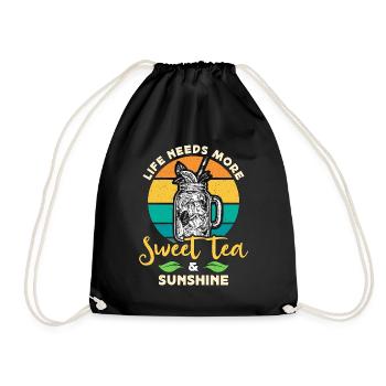 Sweet Tea Life Needs More Sweet Tea Southern Food - Drawstring Bag - black - Front