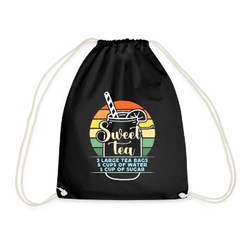 Sweet Tea 3 Large Tea Bags Southern Food Lover - Drawstring Bag - black - Front