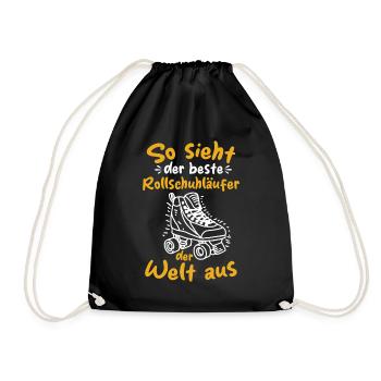 Rollschuh Rollschuhfahrer Rollschuhläufer - Turnbeutel - Schwarz - Vorne