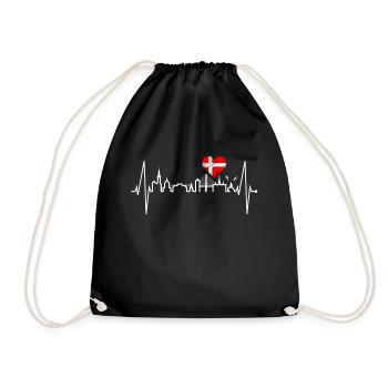 Copenhague Skyline Heartbeat Danemark Amour Hygge - Sac de sport léger - noir - Devant