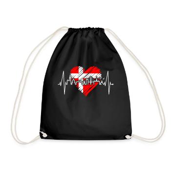 Copenhague Skyline Heartbeat Danemark Amour Hygge - Sac de sport léger - noir - Devant
