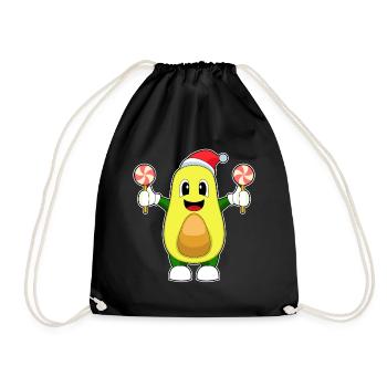 Avocado Christmas Lollipops - Drawstring Bag - black - Front