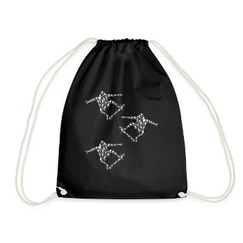 Skateboarder Silhouette Skatepark Skateboarding Si - Drawstring Bag - black - Front