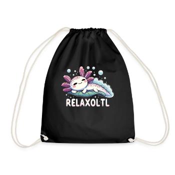 Relaxolotl Axolotl Lovers Cute Animals Relax - Drawstring Bag - black - Front