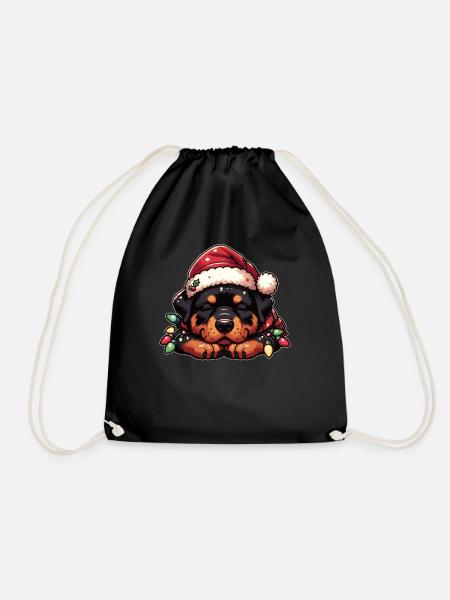 Weihnachtsmütze Weihnachten Lichterkette - Turnbeutel - Schwarz