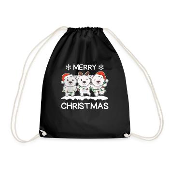 Joyeux Noël Ours Polaire Réveillon de Noël Ours Polaires - Sac de sport léger - noir - Devant
