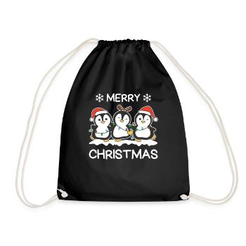 Joyeux Noël Pingouin Réveillon de Noël Pingouins - Sac de sport léger - noir - Devant