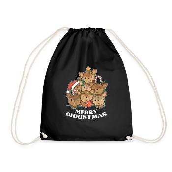 Joyeux Noël Cerf Réveillon de Noël Cerf - Sac de sport léger - noir - Devant