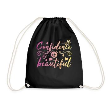 Be you! Self-confidence, positive thinking, motivation - Drawstring Bag - black - Front