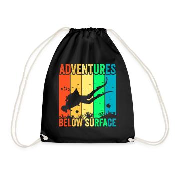 Scuba Diving, Scuba Diving, Holiday Sea Diver - Drawstring Bag - black - Front