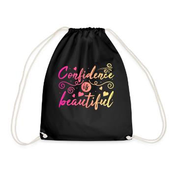 Be you! Self-confidence, positive thinking, motivation - Drawstring Bag - black - Front