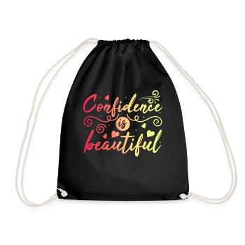 Be you! Self-confidence, positive thinking, motivation - Drawstring Bag - black - Front