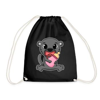 Baby Schwarzer Panther Motiv - Turnbeutel - Schwarz - Vorne