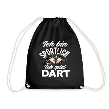 Dart Sportler Dartspieler Hobby Geschenk - Turnbeutel - Schwarz - Vorne
