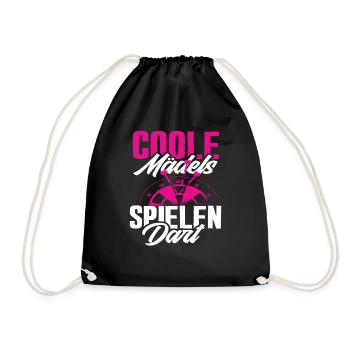 Coole Mädels Spielen Dart Dartspieler - Turnbeutel - Schwarz - Vorne