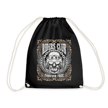 Dicton de motocycliste, crâne vintage avec casque - Sac de sport léger - noir - Devant