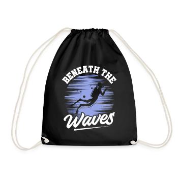 Scuba Diving, Scuba Diving, Holiday Sea Diver - Drawstring Bag - black - Front