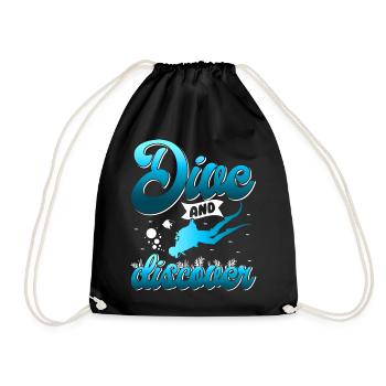 Scuba Diving, Scuba Diving, Holiday Sea Diver - Drawstring Bag - black - Front