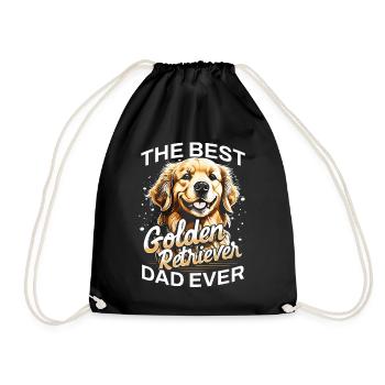 Best Golden Retriever Dad Ever - Drawstring Bag - black - Front