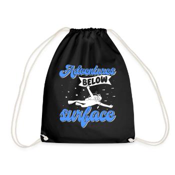 Scuba Diving, Scuba Diving, Holiday Sea Diver - Drawstring Bag - black - Front