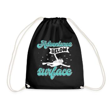 Scuba Diving, Scuba Diving, Holiday Sea Diver - Drawstring Bag - black - Front