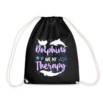 Dolphin Dolphins Are My Therapy - Turnbeutel - Schwarz - Vorne
