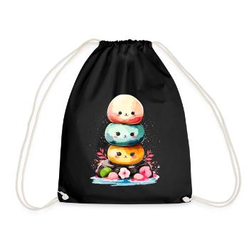 Kawaii Mochi Crème Glacée Dessert Japonais Japon - Sac de sport léger - noir - Devant