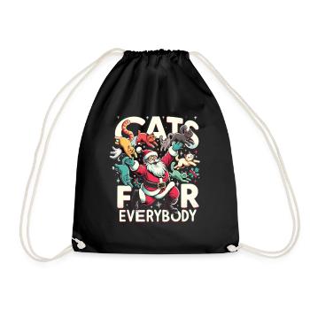 Cats For Everybody Katze Katzen Katzenliebhaber - Turnbeutel - Schwarz - Vorne