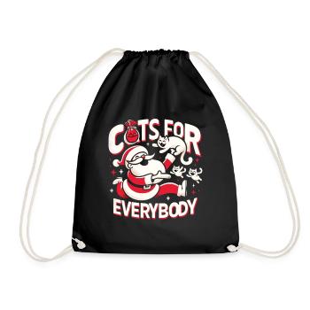 Cats For Everybody Katze Katzen Katzenliebhaber - Turnbeutel - Schwarz - Vorne