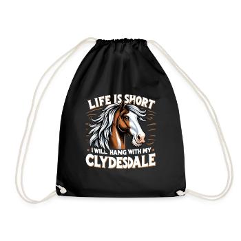 Amateurs de chevaux de trait race de cheval géant Clydesdale - Sac de sport léger - noir - Devant
