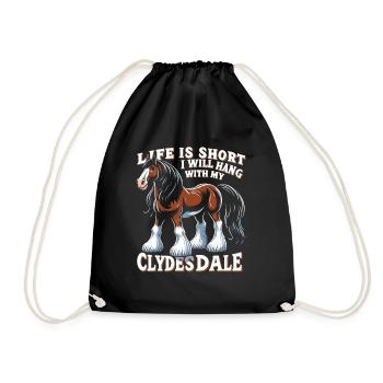 Amateurs de chevaux de trait race de cheval géant Clydesdale - Sac de sport léger - noir - Devant