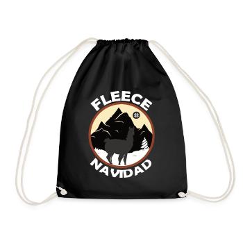 Fleece Feliz Navidad Llama Christmas Pixel - Turnbeutel - Schwarz - Vorne