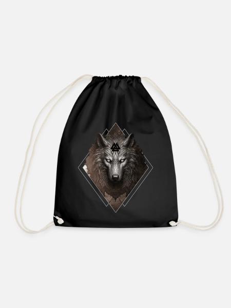 Celestial Wolf Valhalla Valknut Viking Spirit Anim - Turnbeutel - Schwarz