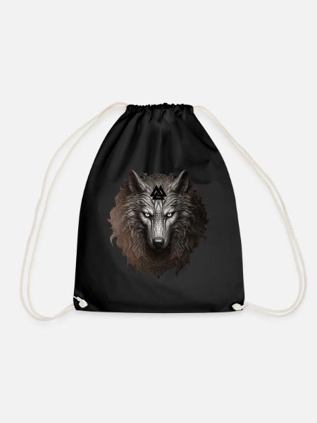 Viking Wolf Valknut Celtic Spirit Animal Valhalla - Turnbeutel - Schwarz
