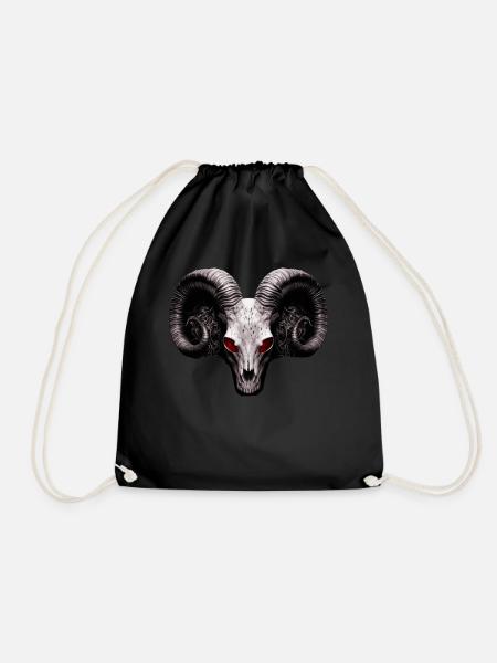 Satanic Ram Skull Demon Eyes Gothic Grunge Alt Aes - Turnbeutel - Schwarz