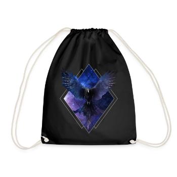 Celestial Raven Space Crow Galaxy Aesthetic Bird - Turnbeutel - Schwarz - Vorne