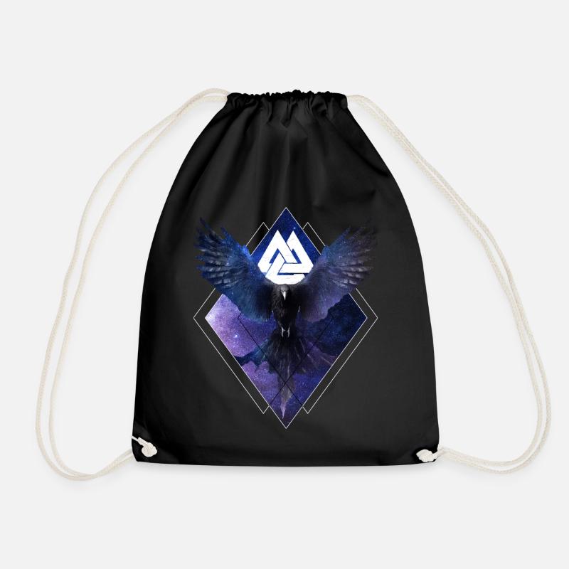Viking Raven Valknut Valhalla Hugin Munin Galaxy S - Turnbeutel - Schwarz