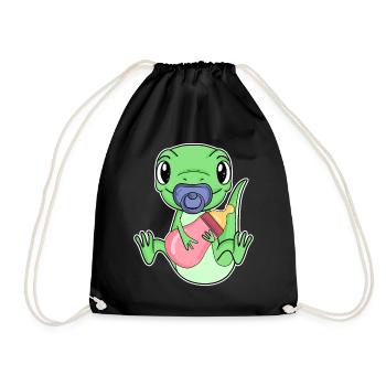 Baby Echse Motiv - Turnbeutel - Schwarz - Vorne